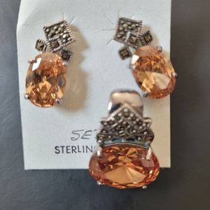 Sterling silver earrings and pendant set